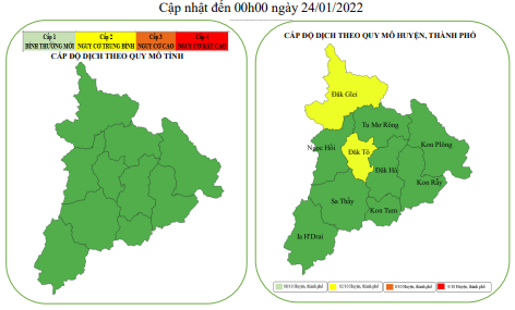 Cấp độ dịch COVID-19 trên địa bàn tỉnh Kon Tum (Cập nhật đến ngày ...